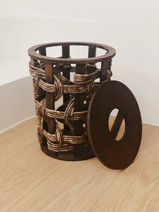 corded basket bin