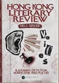 Promotional poster for 'Hong Kong Literary Review' with a book cover and text about launching on March 5th.