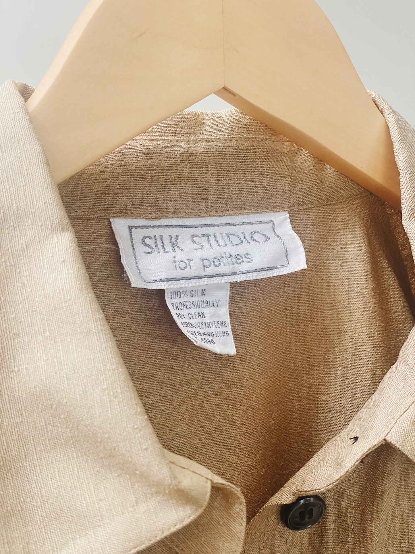 vintage raw silk khaki jumpsuit