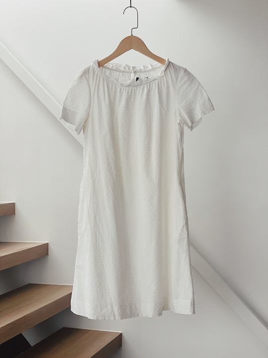 a.p.c. dotted white mini dress