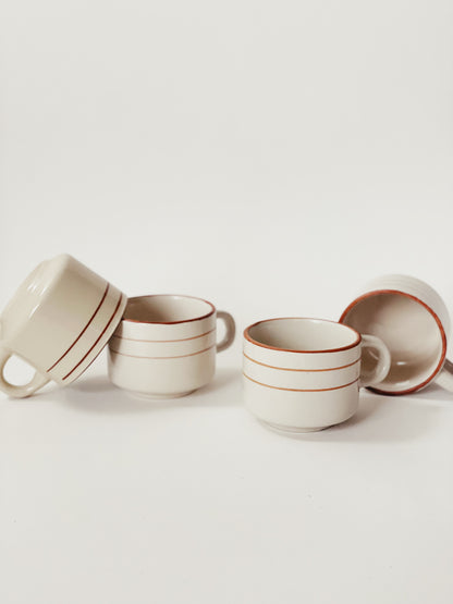 brown stripe mugs