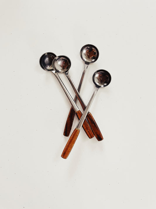 tea spoons with wood handle (set)