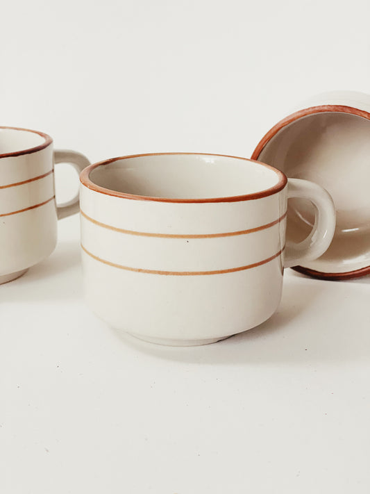 brown stripe mugs