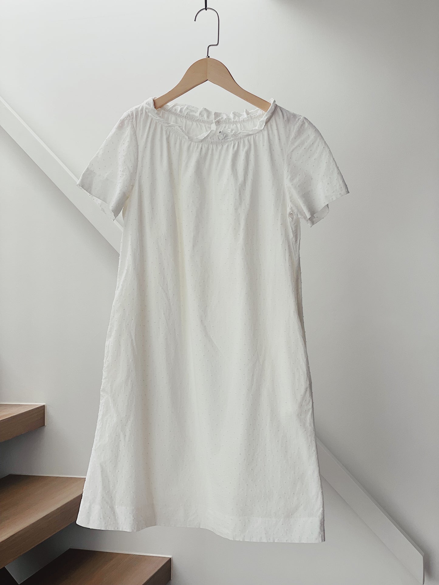 a.p.c. dotted white mini dress