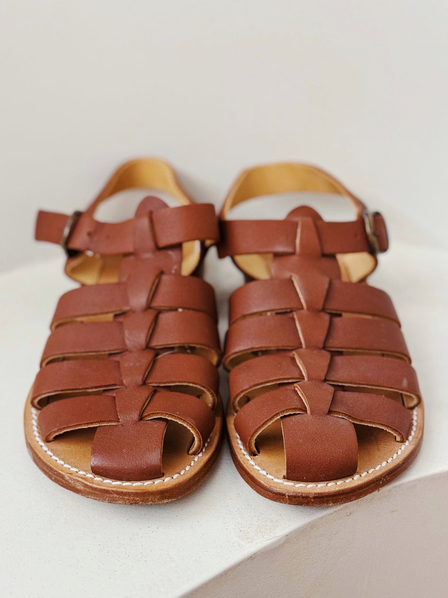 french leather fisherman sandals