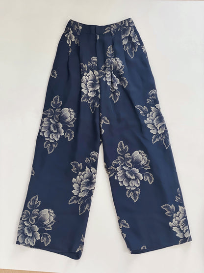 vintage wide leg floral pants