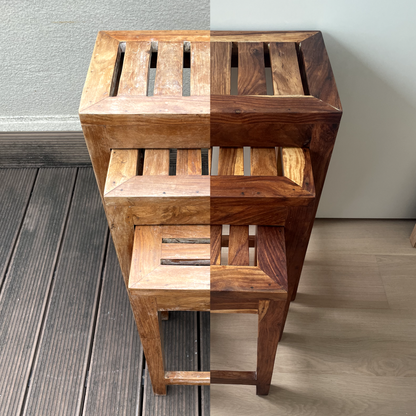 solid wood nesting tables