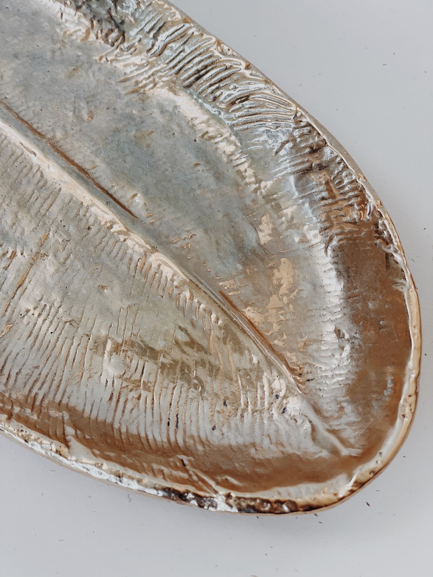 gold feather tray dish